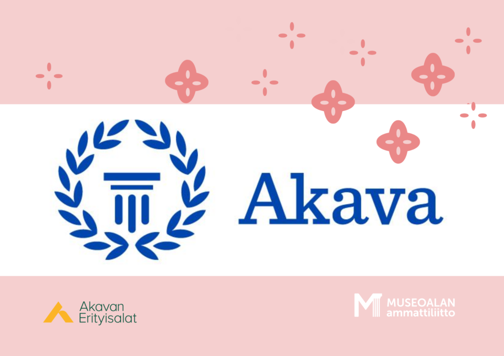 Logot Akava, Akavan Erityisalat ja Museoalan ammattiliitto sekä kuvituselementit (MAL-kukat)