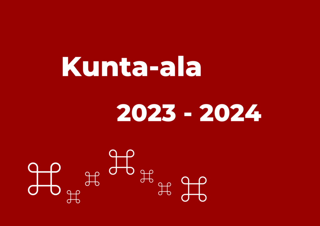 Kunta-ala 2023 -2024 -teksti punaisella pohjalla